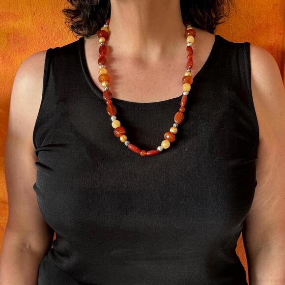 Carolyn Pollack Sterling Adjustable Multi Gemstone Beaded Necklace For Women - Picture 4 of 10